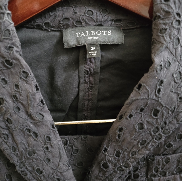 Talbots petite black eyelet 2 piece suit. Like new. - Picture 3 of 6